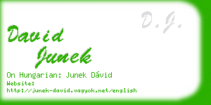 david junek business card